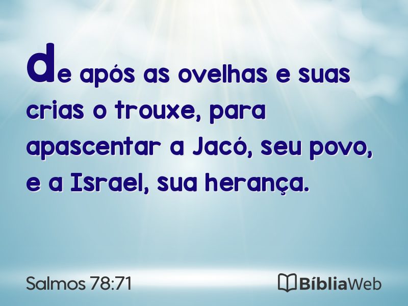 Salmos 78:71 em imagem para compartilhar