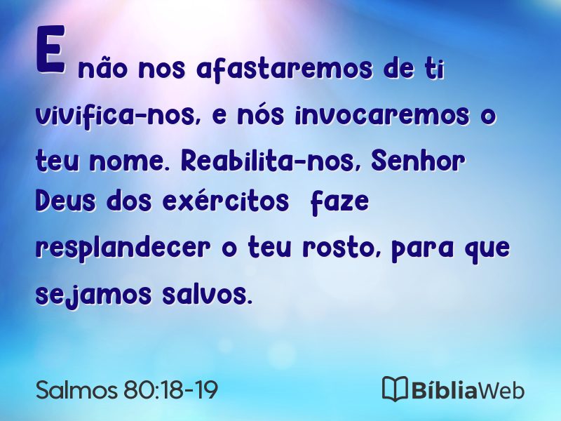 Salmos 80:18-19 em imagem para compartilhar