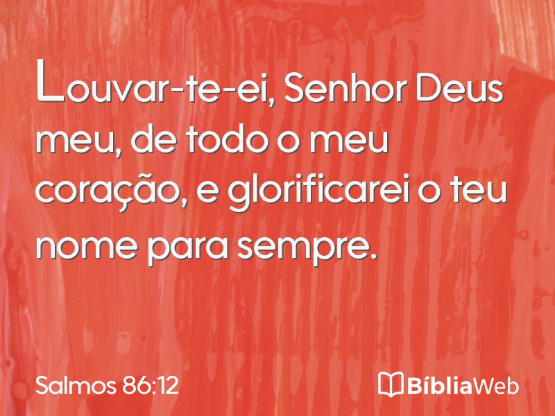 Salmos 86:12 em imagem para compartilhar