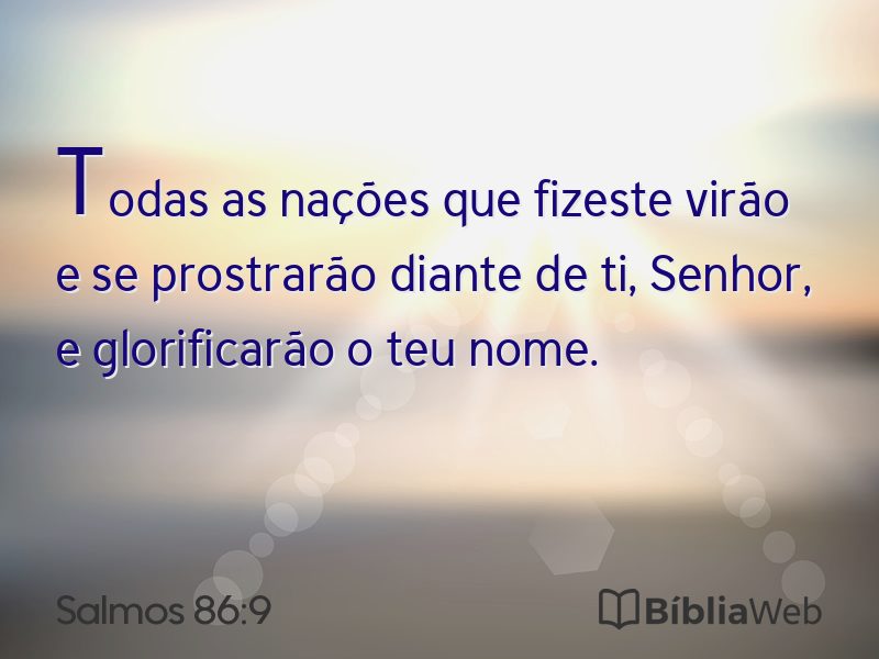 Salmos 86:9 em imagem para compartilhar