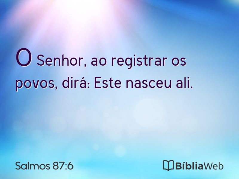 Salmos 87:6 em imagem para compartilhar
