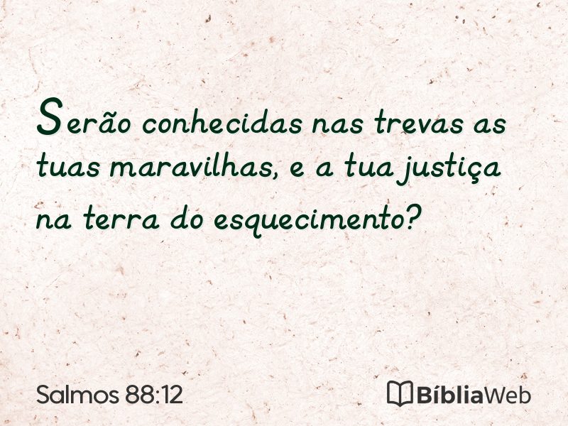 Salmos 88:12 em imagem para compartilhar