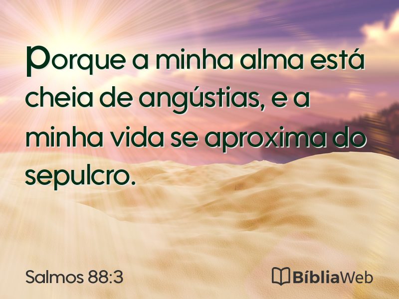 Salmos 88:3 em imagem para compartilhar