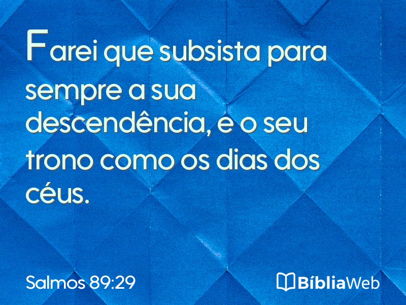 Salmos 89:29 em imagem para compartilhar