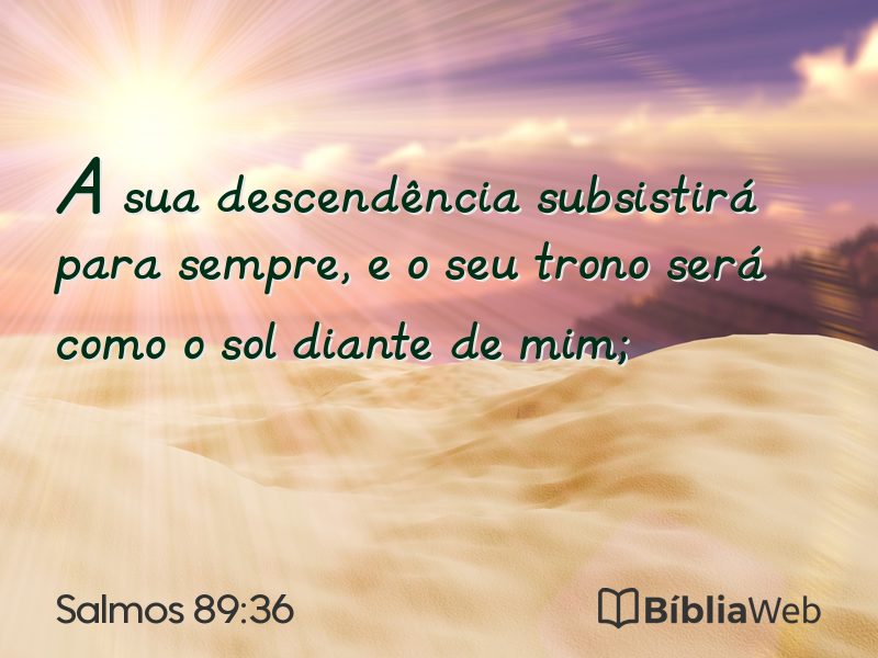Salmos 89:36 em imagem para compartilhar