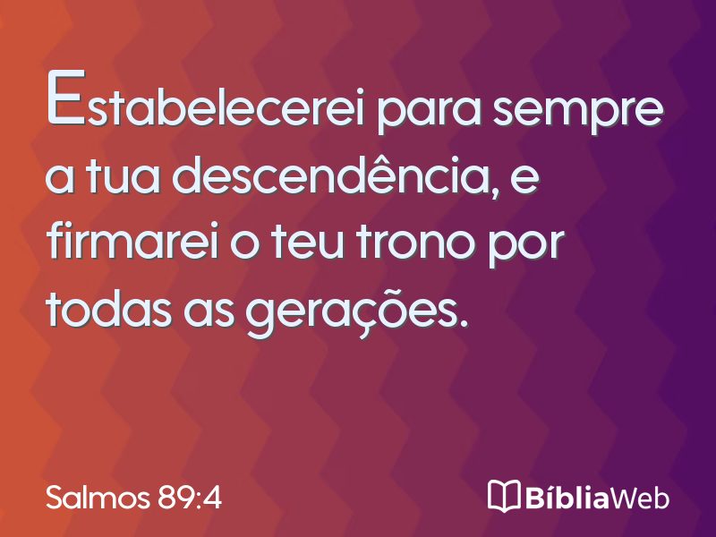 Salmos 89:4 em imagem para compartilhar