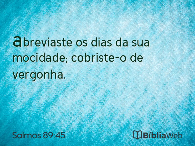 Salmos 89:45 em imagem para compartilhar
