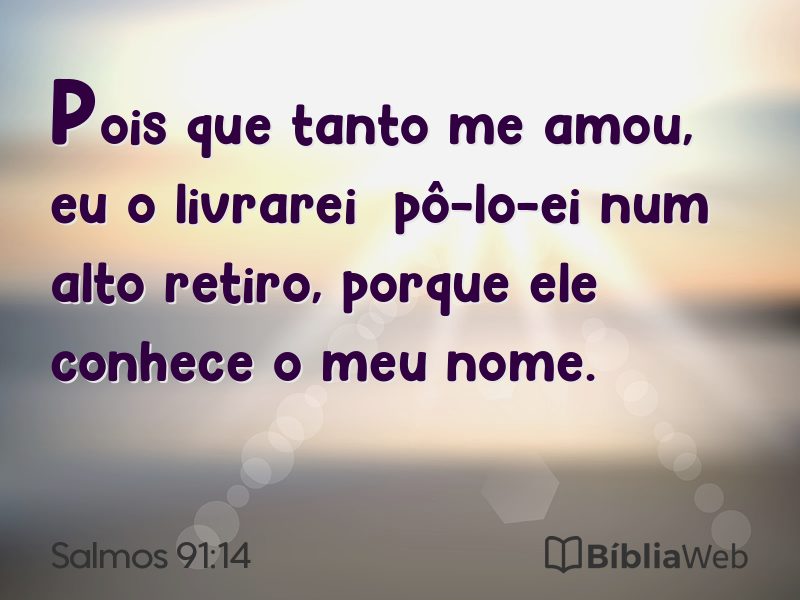 Salmos 91:14 em imagem para compartilhar