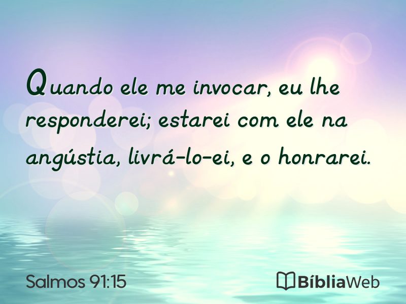Salmos 91:15 em imagem para compartilhar