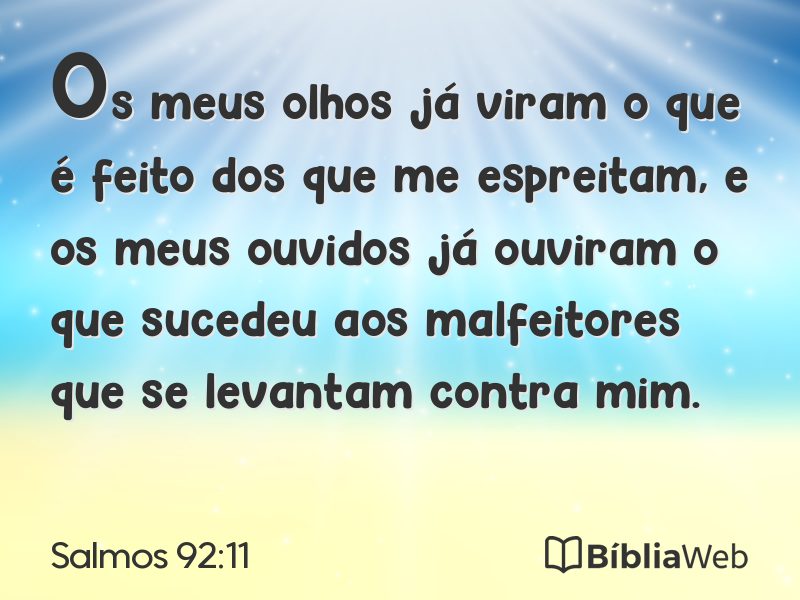 Salmos 92:11 em imagem para compartilhar