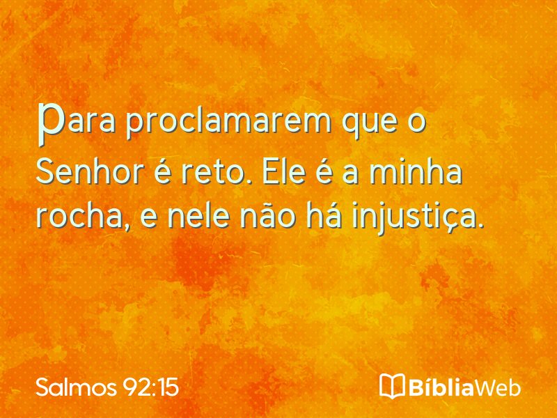 Salmos 92:15 em imagem para compartilhar
