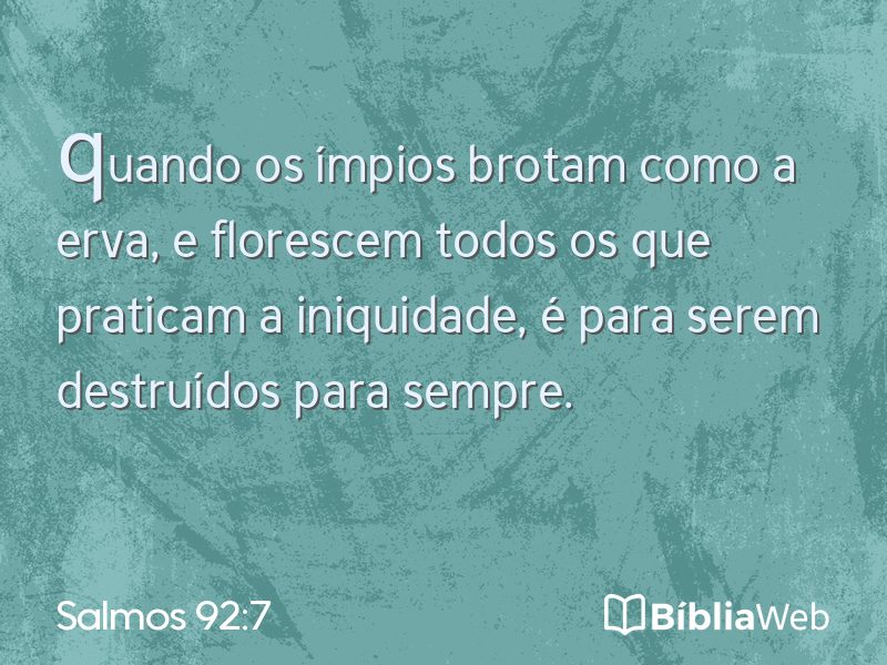Salmos 92:7 em imagem para compartilhar