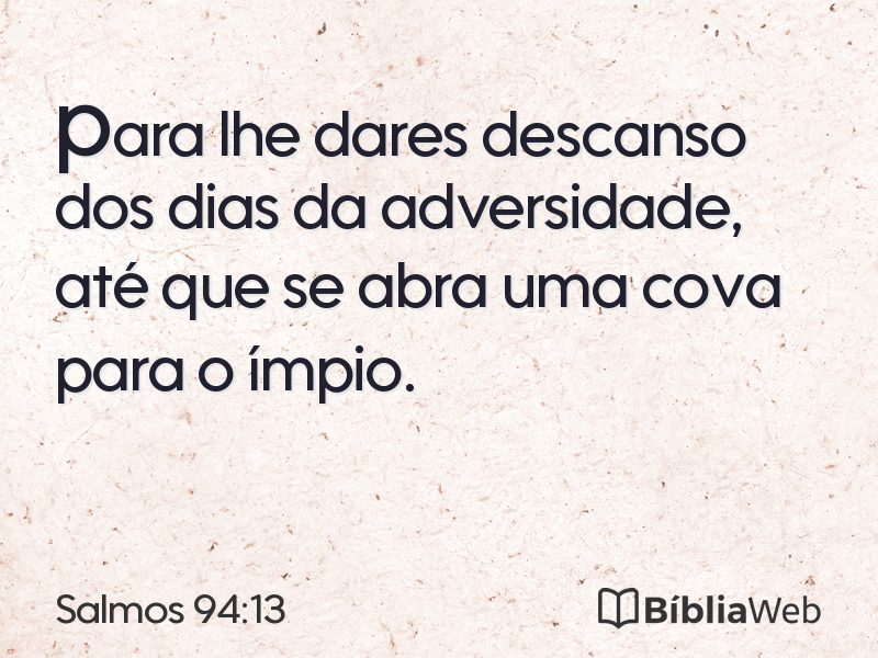 Salmos 94:13 em imagem para compartilhar