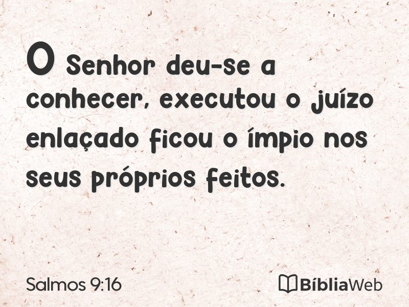 Salmos 9:16 em imagem para compartilhar