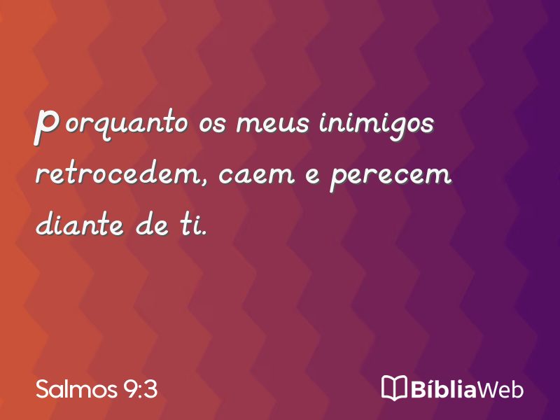 Salmos 9:3 em imagem para compartilhar