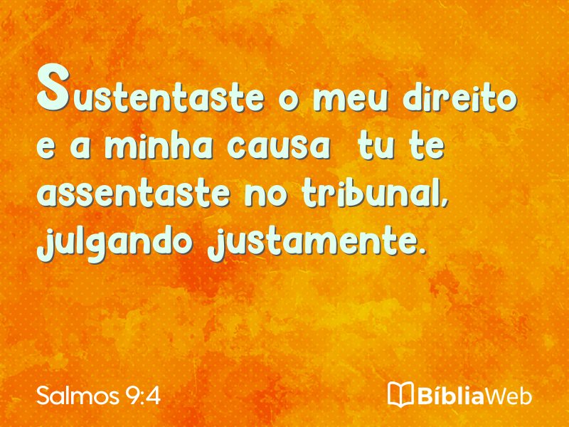 Salmos 9:4 em imagem para compartilhar