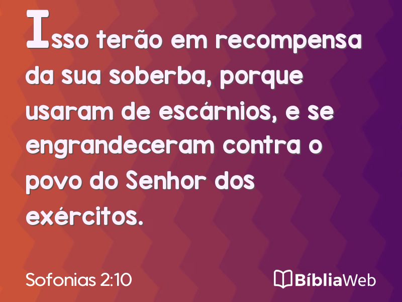 Sofonias 2:10 em imagem para compartilhar