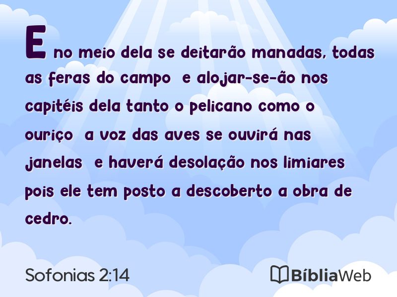 Sofonias 2:14 em imagem para compartilhar