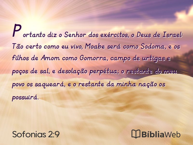 Sofonias 2:9 em imagem para compartilhar
