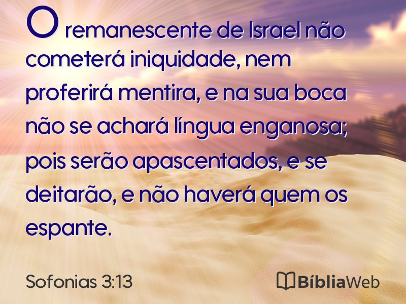Sofonias 3:13 em imagem para compartilhar