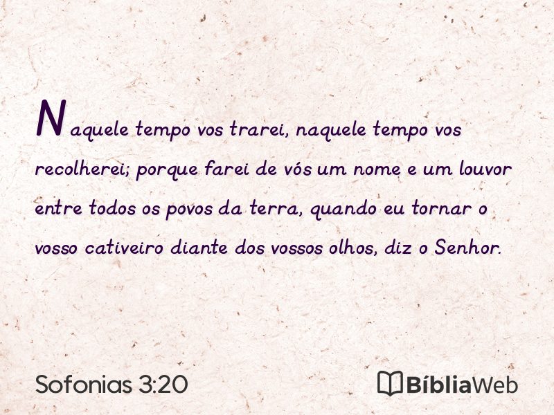 Sofonias 3:20 em imagem para compartilhar