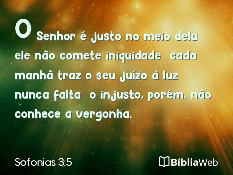 Sofonias 3:5 em imagem para compartilhar