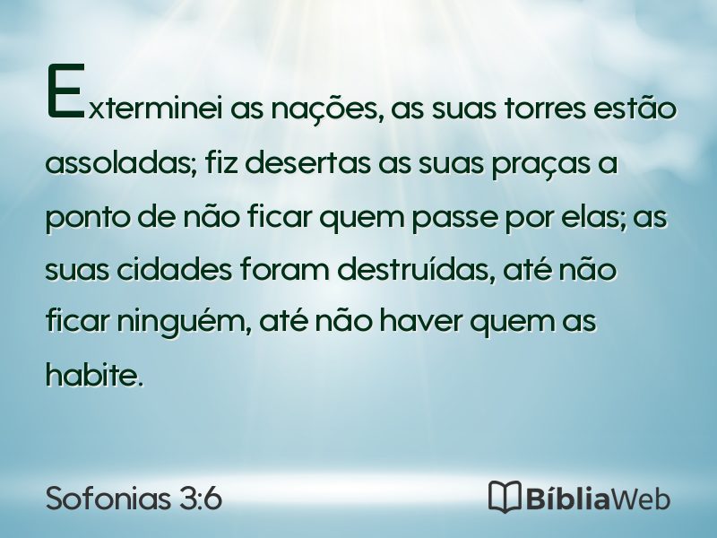 Sofonias 3:6 em imagem para compartilhar