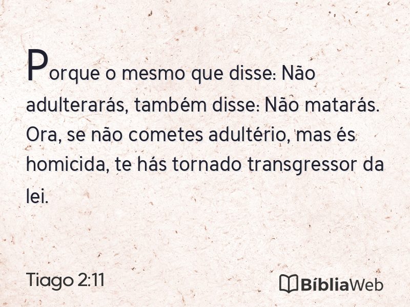 Tiago 2:11 em imagem para compartilhar