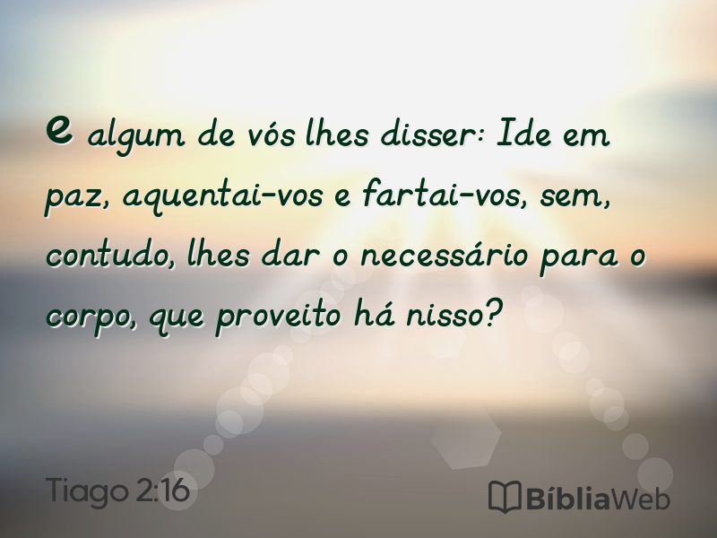 Tiago 2:16 em imagem para compartilhar