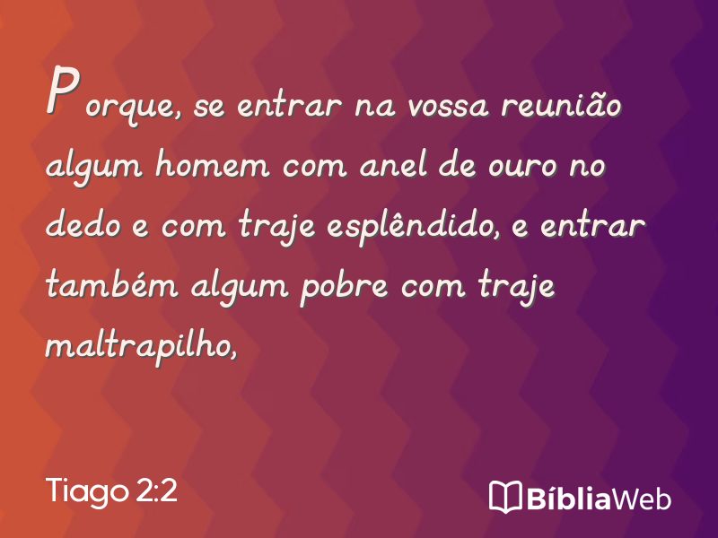 Tiago 2:2 em imagem para compartilhar