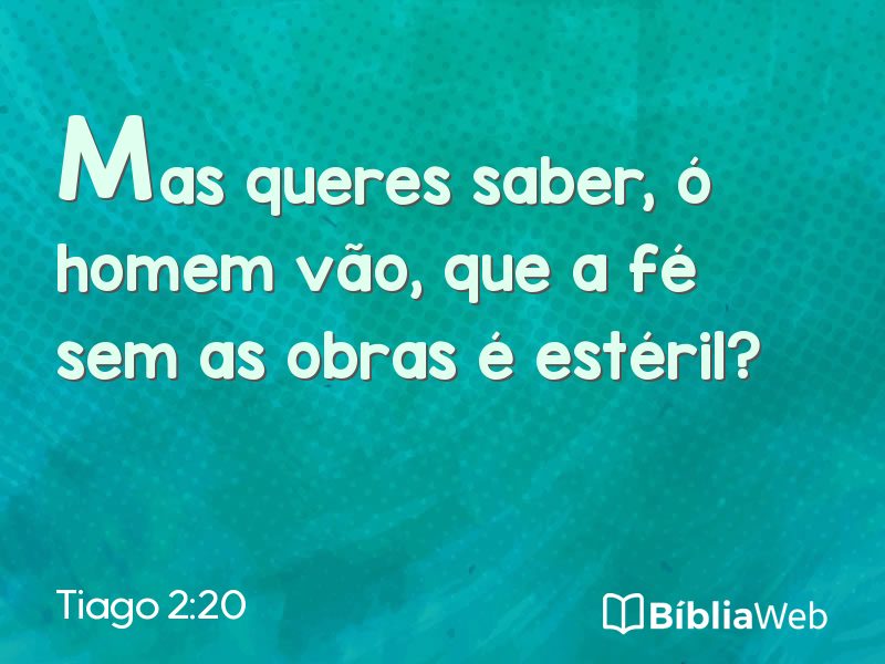 Tiago 2:20 em imagem para compartilhar