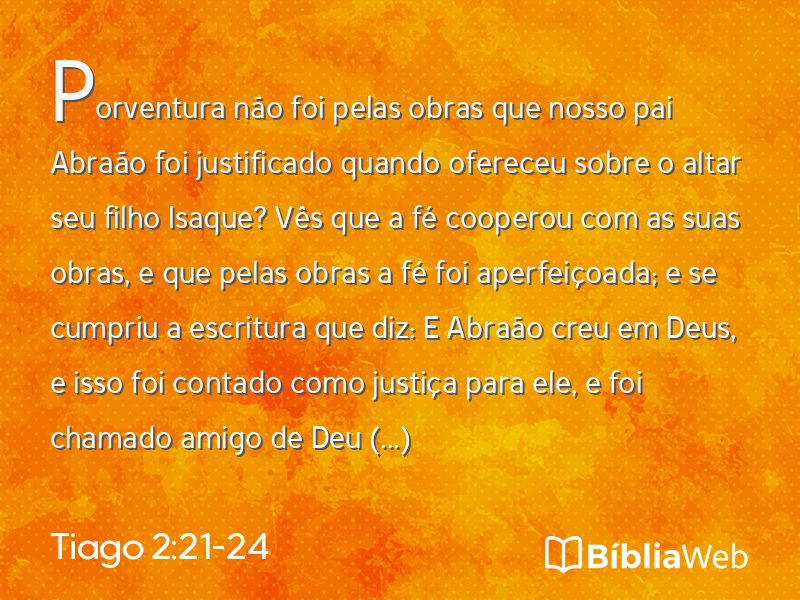 Tiago 2:21-24 em imagem para compartilhar