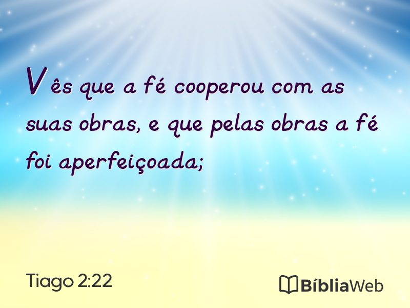 Tiago 2:22 em imagem para compartilhar