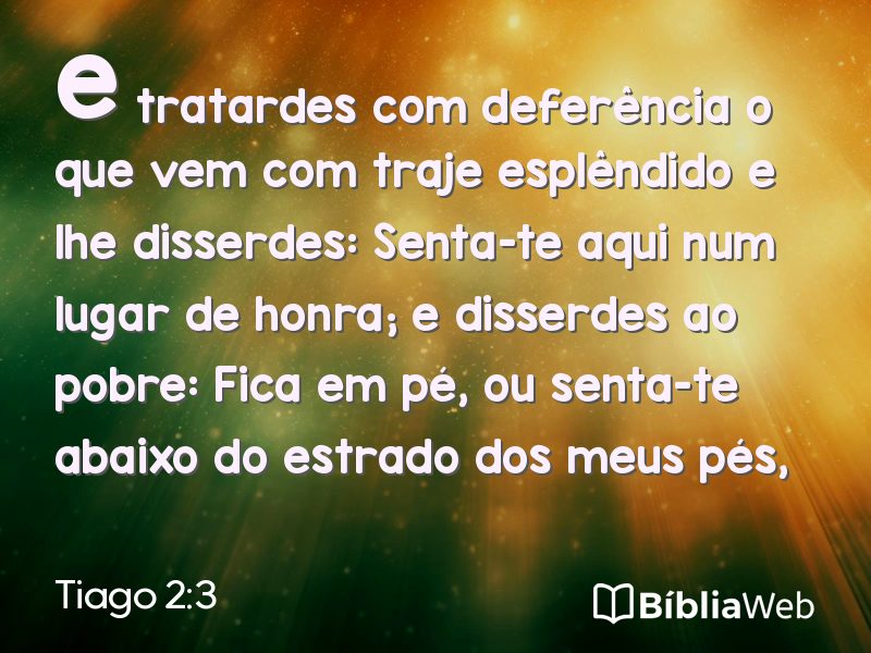 Tiago 2:3 em imagem para compartilhar