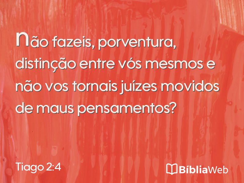 Tiago 2:4 em imagem para compartilhar