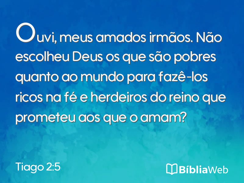 Tiago 2:5 em imagem para compartilhar