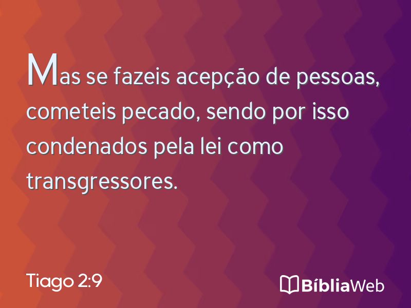 Tiago 2:9 em imagem para compartilhar