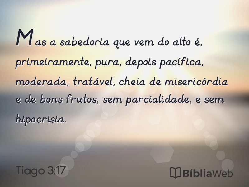 Tiago 3:17 em imagem para compartilhar