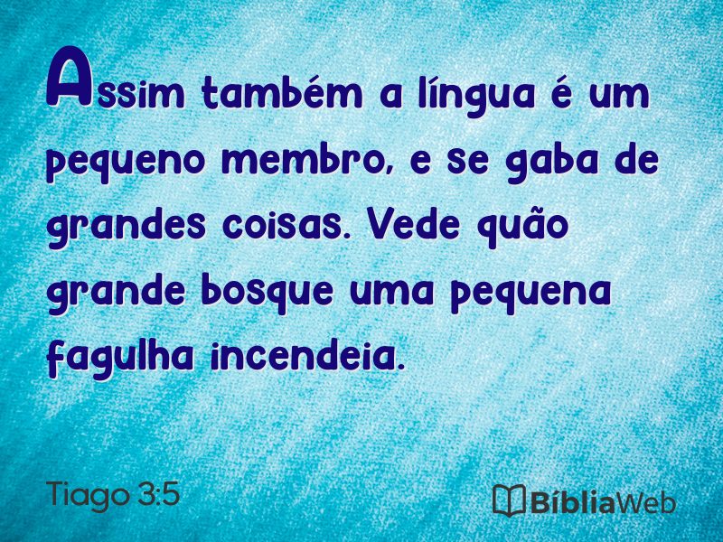 Tiago 3:5 em imagem para compartilhar