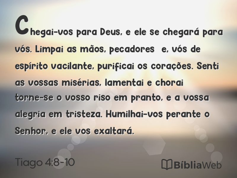 Tiago 4:8-10 em imagem para compartilhar