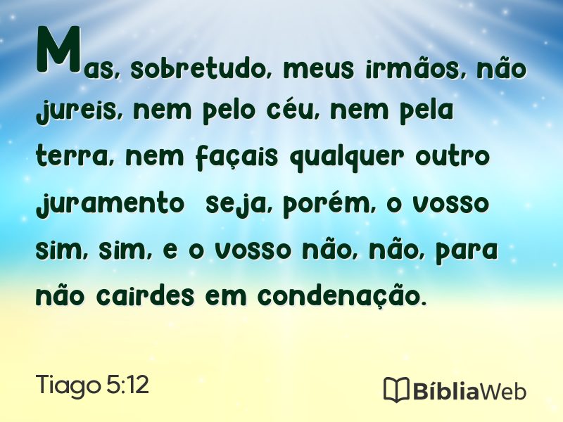 Tiago 5:12 em imagem para compartilhar