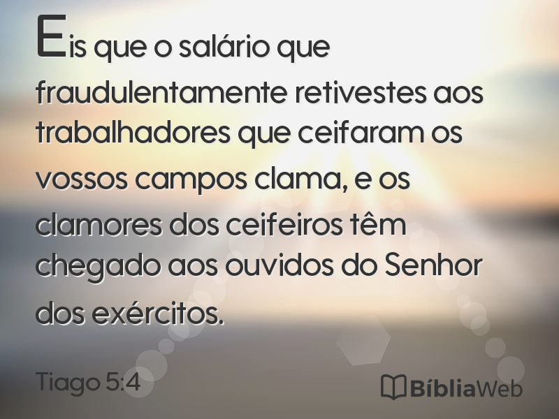 Tiago 5:4 em imagem para compartilhar