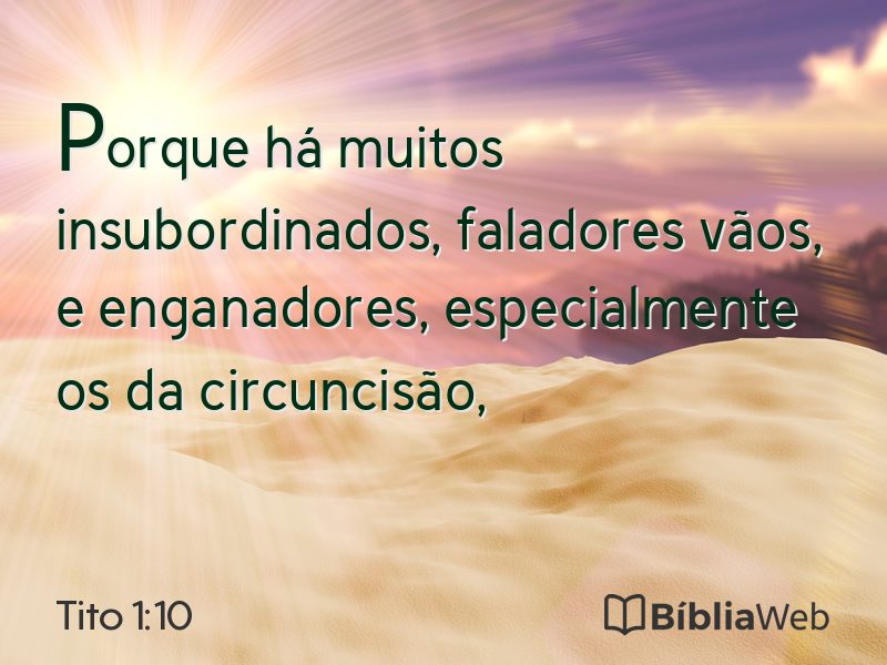 Tito 1:10 em imagem para compartilhar