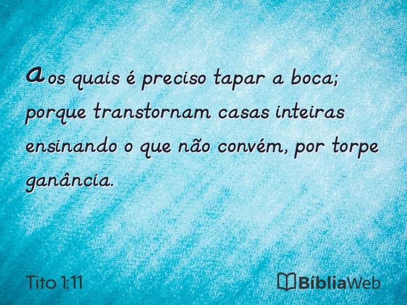 Tito 1:11 em imagem para compartilhar