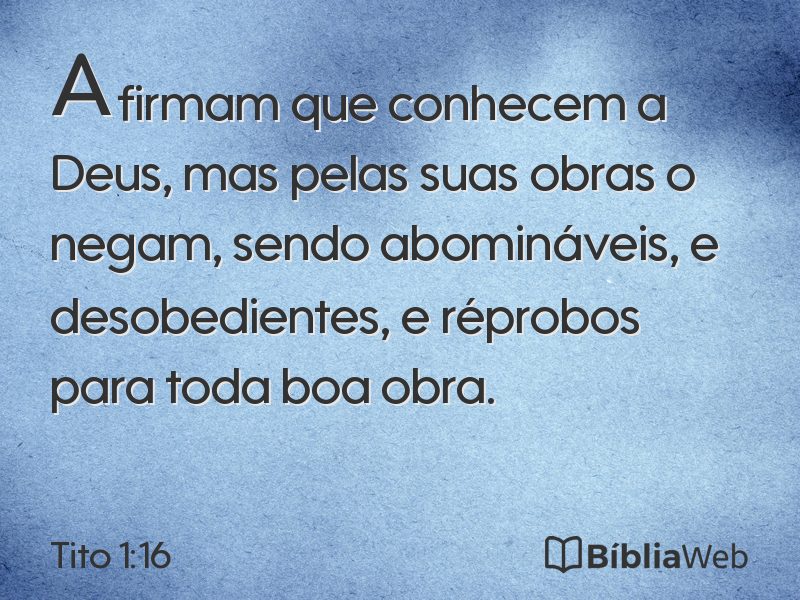Tito 1:16 em imagem para compartilhar