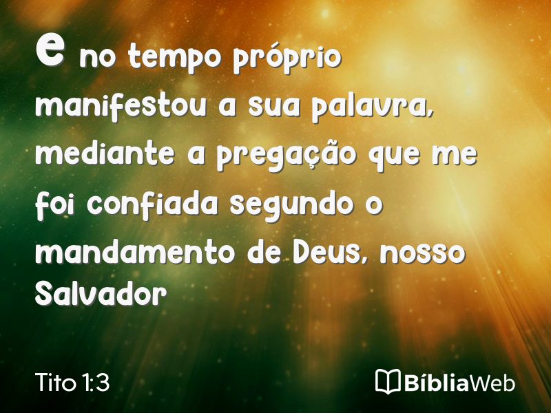 Tito 1:3 em imagem para compartilhar