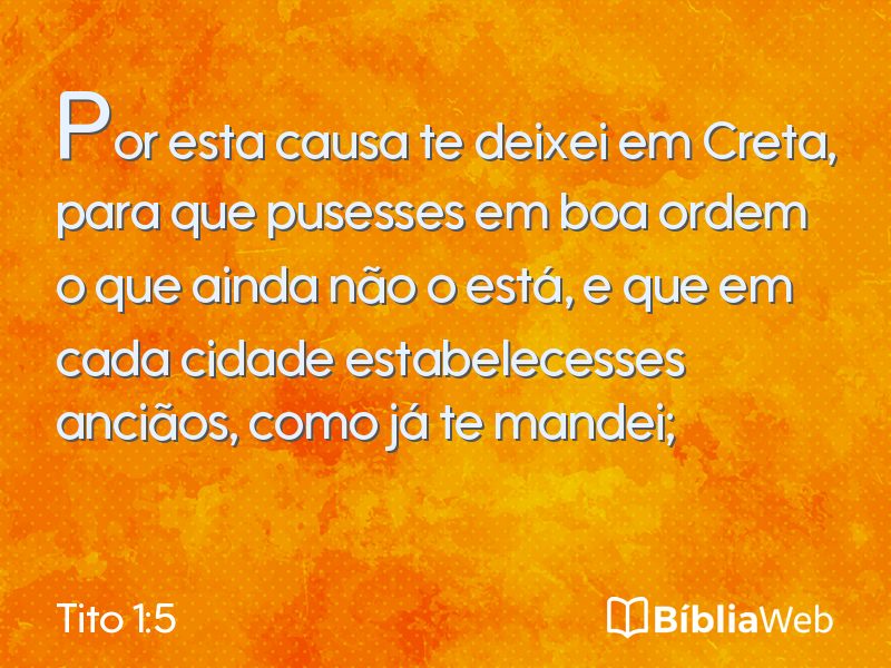 Tito 1:5 em imagem para compartilhar