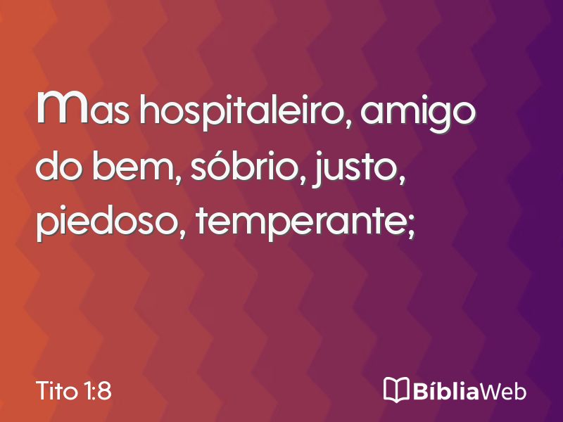 Tito 1:8 em imagem para compartilhar