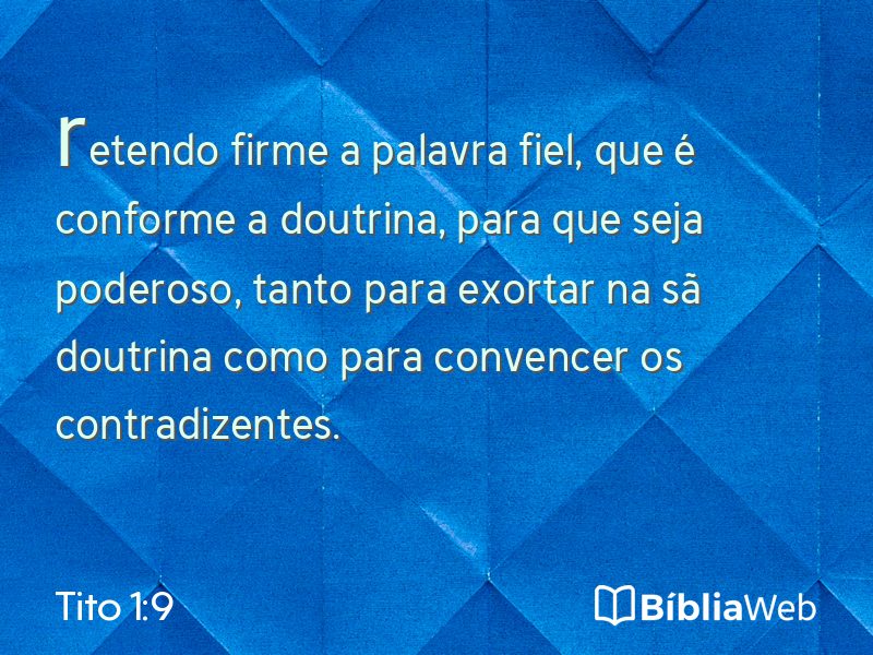 Tito 1:9 em imagem para compartilhar