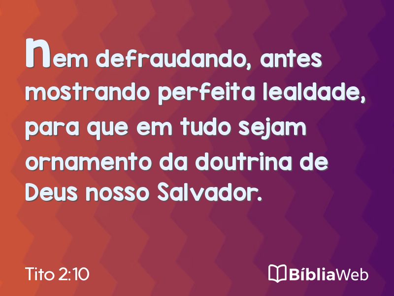 Tito 2:10 em imagem para compartilhar